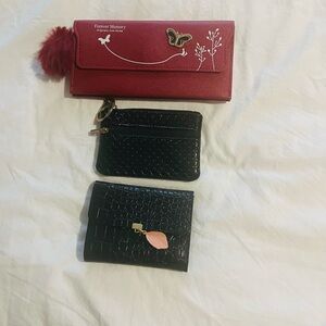 Red Wallet with Black Card Pouches